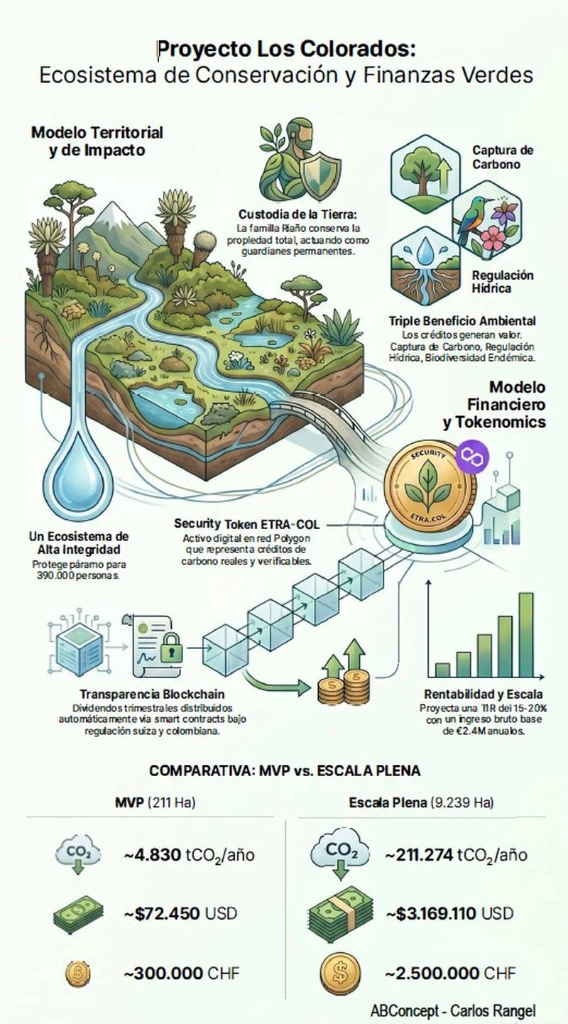 Infografía Proyecto Los Colorados - Modelo territorial y financiero